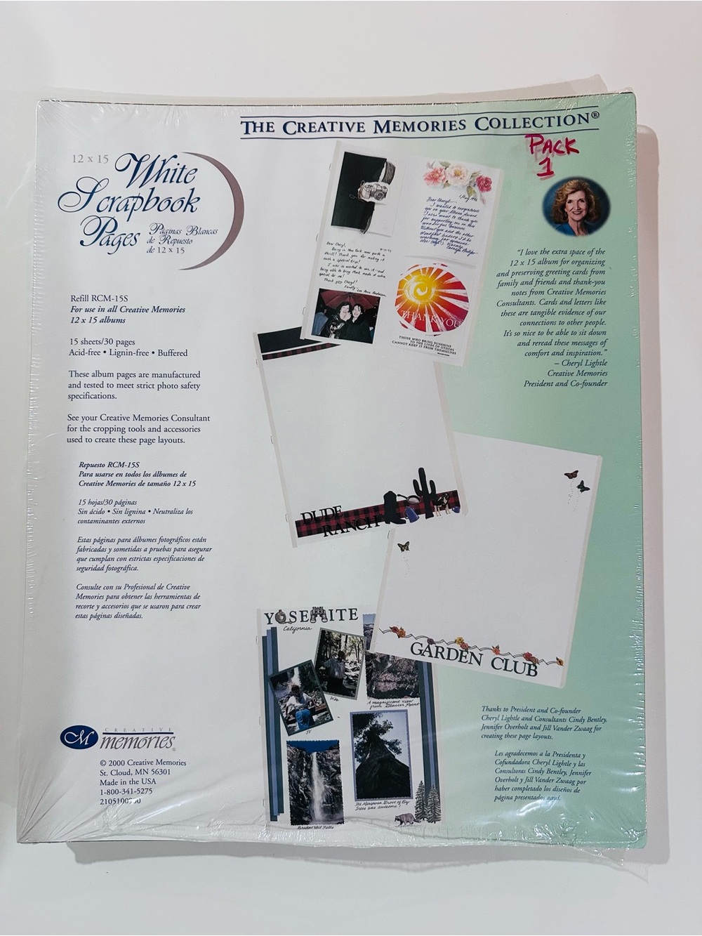 PACK 1 Creative Memories 12x15 REFILL White Scrapbook Pages
